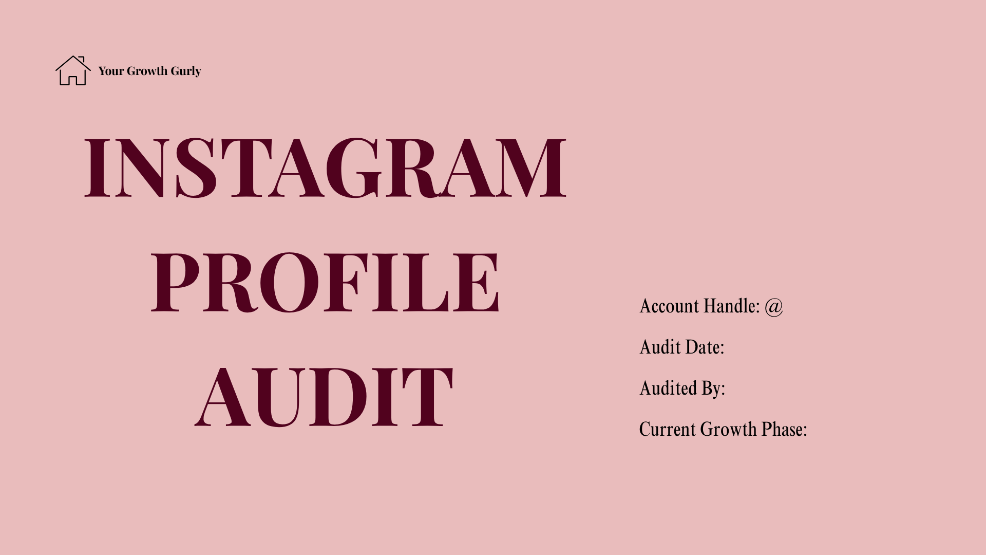 Instagram Audit Template by Mahima Instagram Profile Audit Template (Canva Editable)